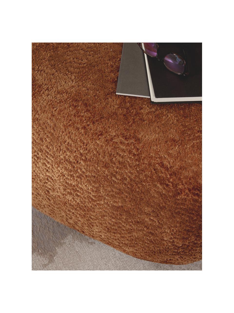 Pouf en peluche-bouclette Wolke, Peluche-bouclette terracotta, larg. 64 x haut. 41 cm