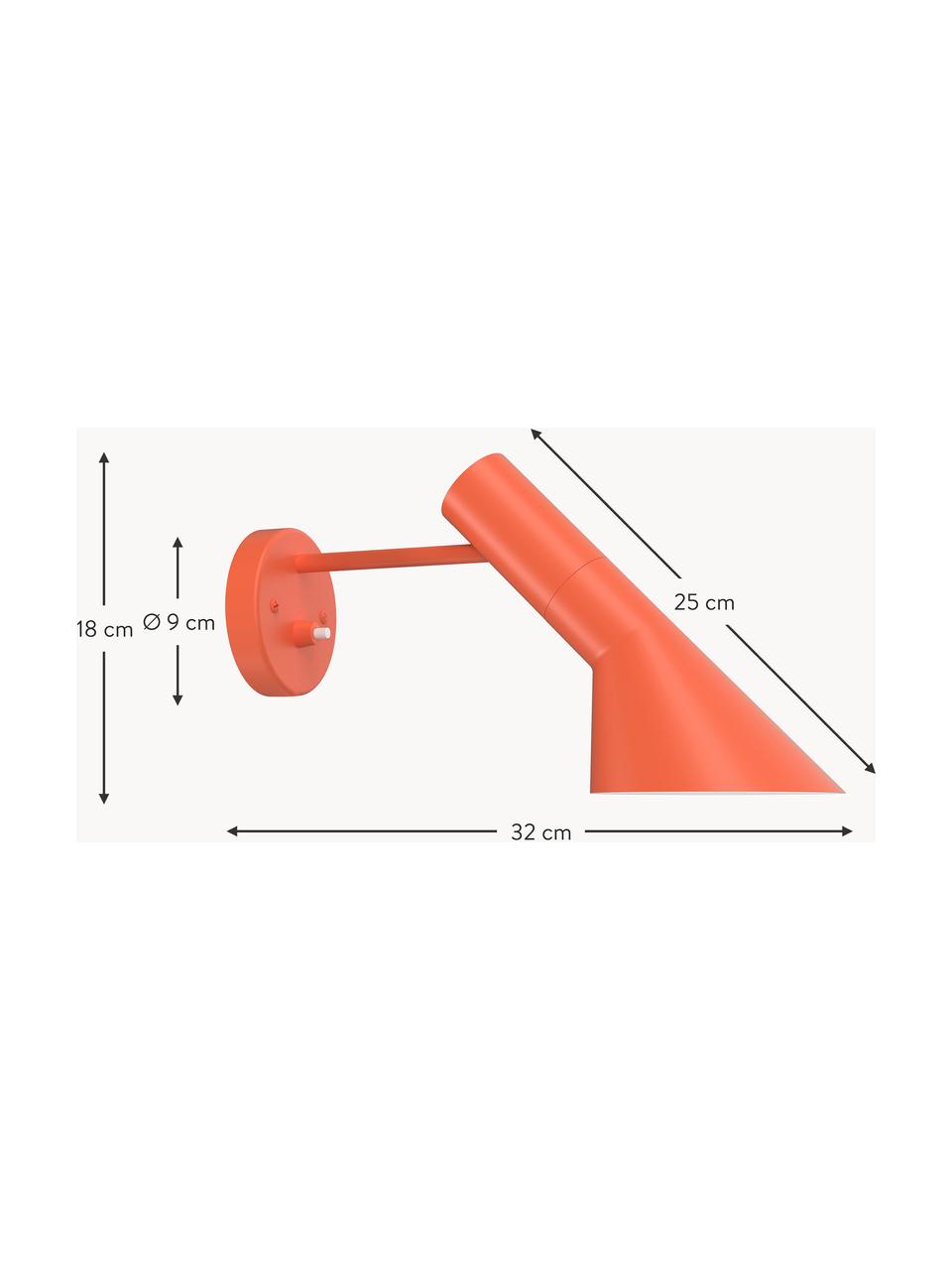 Aplique AJ, Acero recubierto, Naranja, An 32 x Al 18 cm