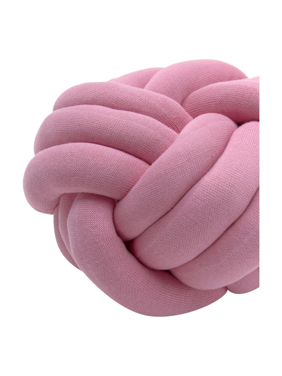 Geknoopt kussen Twist in roze, Roze, Ø 30 cm