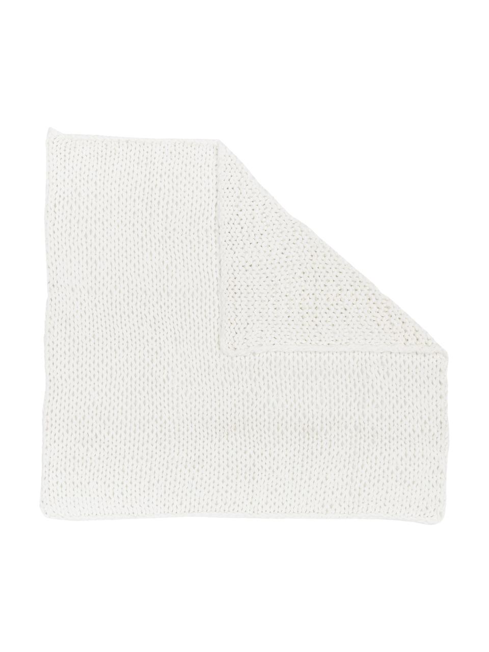 Plaid tricot à grosse maille Adyna, Blanc