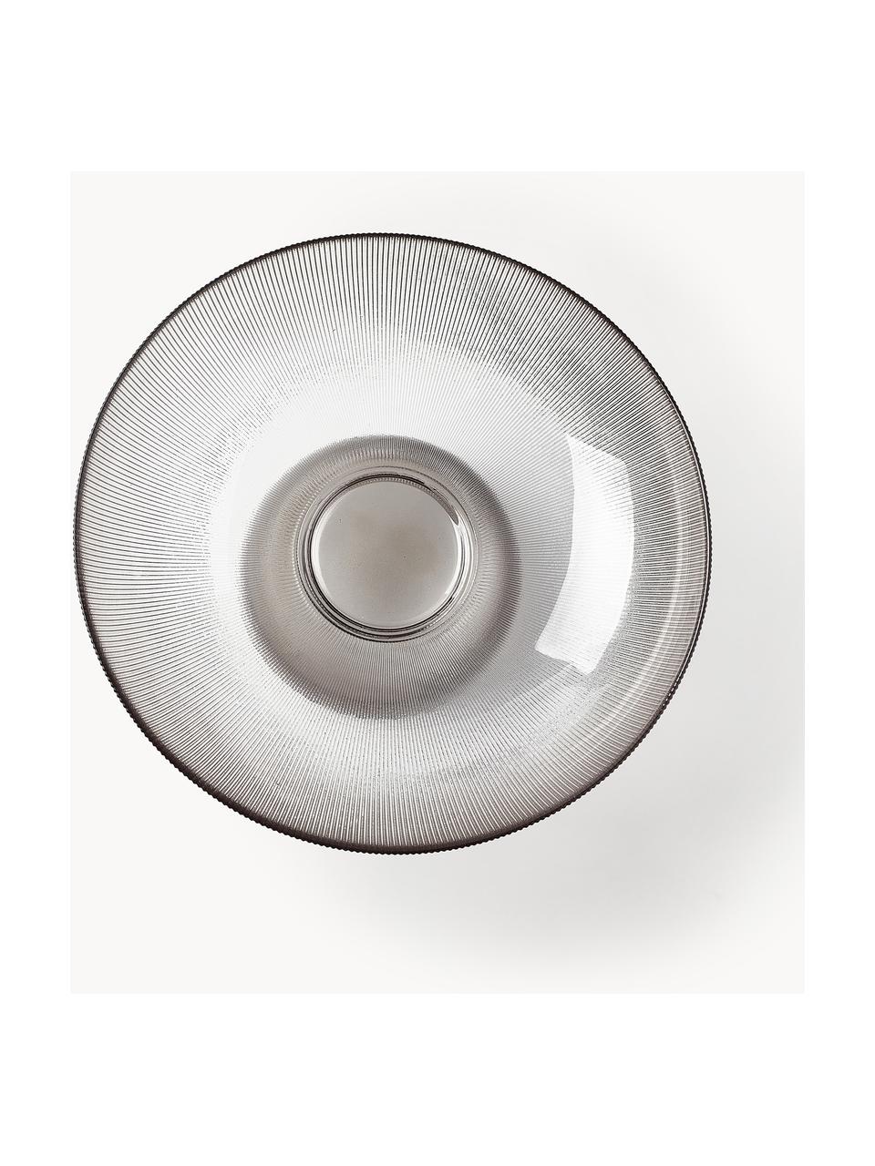 Sklenená miska s drážkovým povrchom Lija, Sklo, Sivá, Ø 35 x V 16 cm