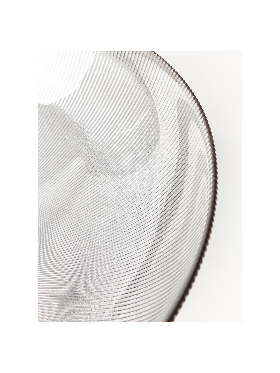 Sklenená miska s drážkovým povrchom Lija, Sklo, Sivá, Ø 35 x V 16 cm