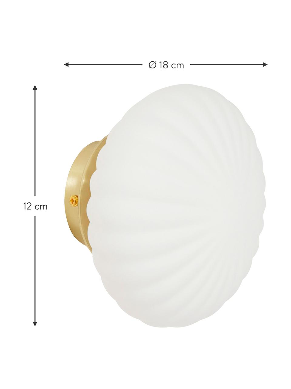 Ručně vyrobené nástěnné svítidlo Kumu, různé velikosti, Bílá, zlatá, Ø 25 cm, V 15 cm