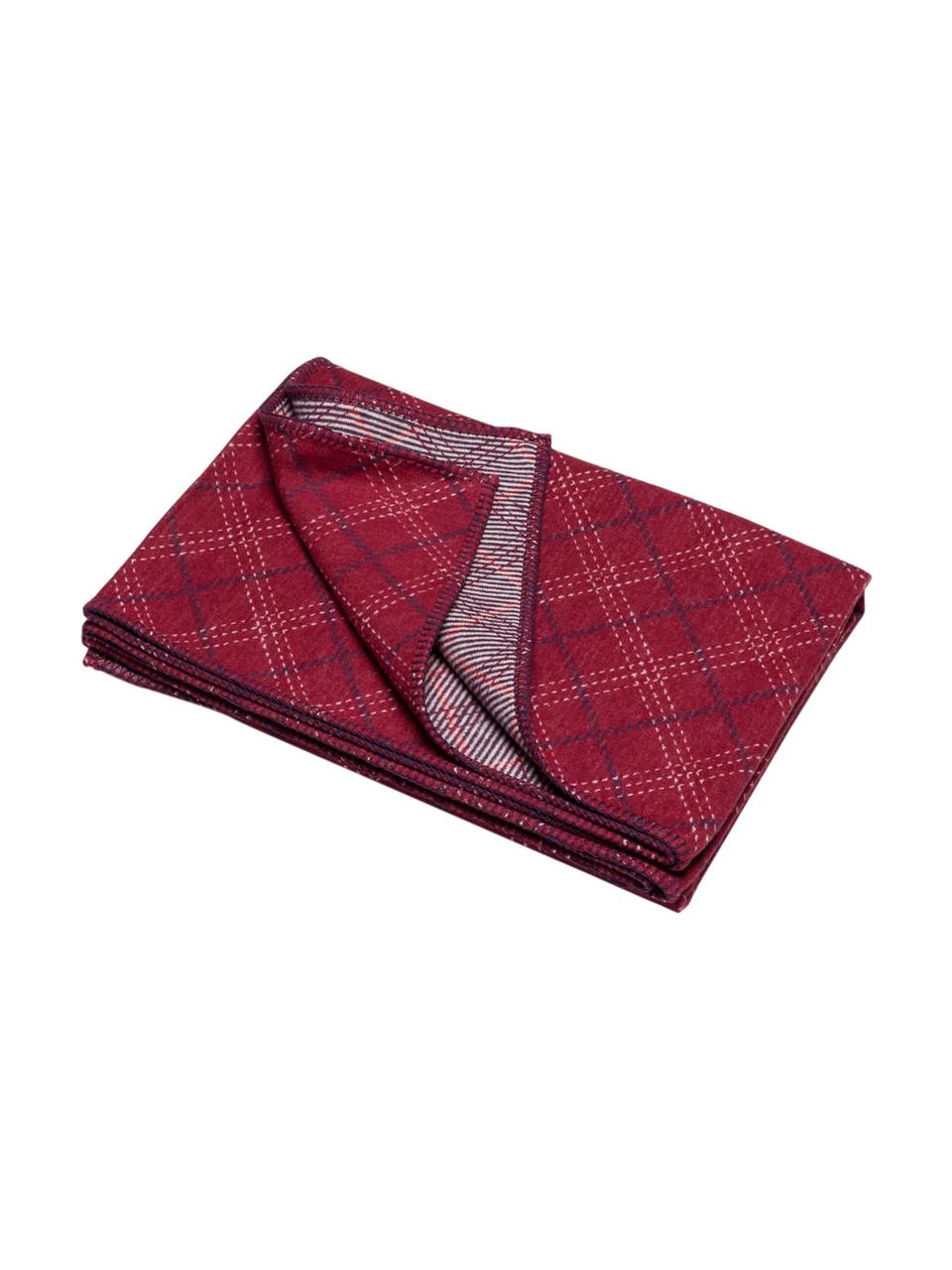 Plaid Karol, Bekleding: 85% katoen, 8% viscose, 7, Rood, wit, donkergrijs, 140 x 200 cm