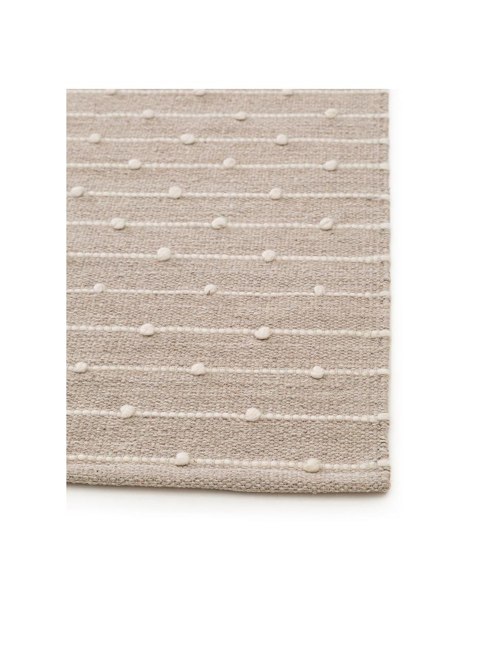 Tappeto in cotone beige/crema tessuto a mano Lupo, 80% cotone, 20% lana, Beige, Larg. 160 x Lung. 230 cm (taglia M)