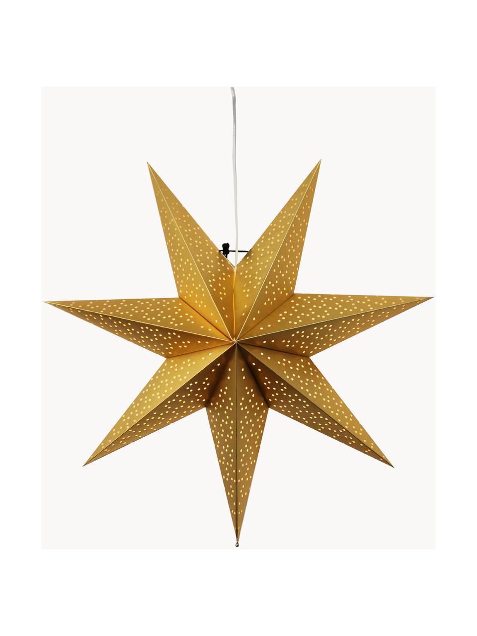 Svíticí papírová hvězda Dot, se zástrčkou, Zlatá, Ø 70 cm