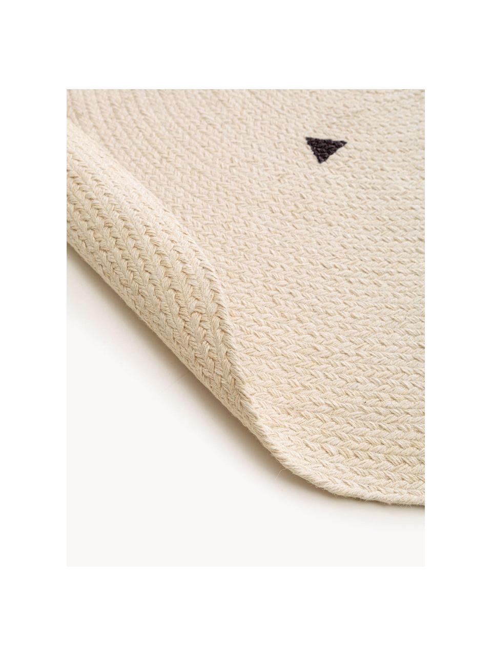 Ręcznie tkany dywan dziecięcy z juty Pippa, 100% juta, Kremowobiały, czarny, Ø 120 cm (Rozmiar S)