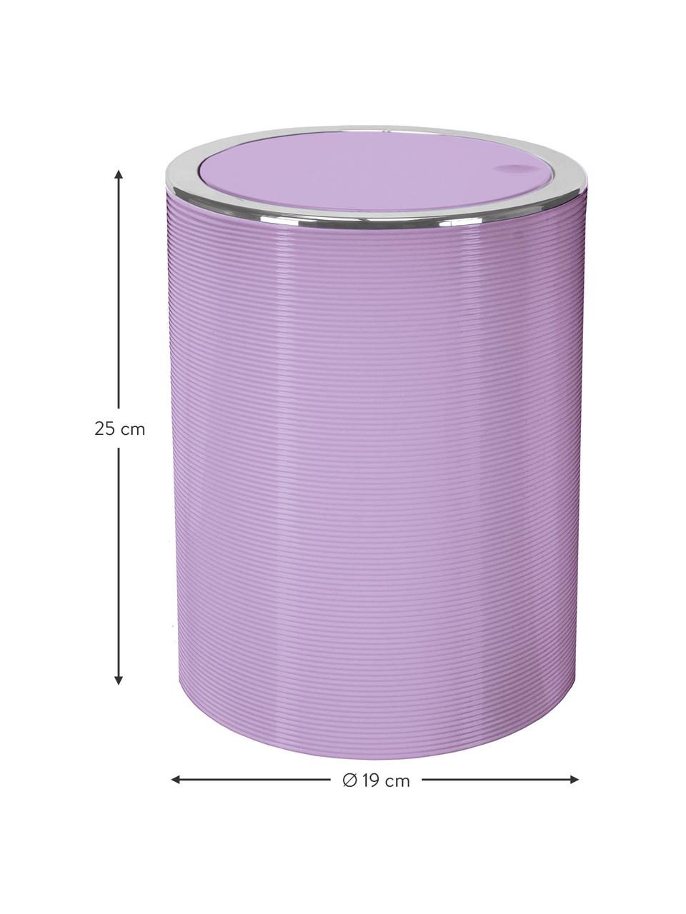 Poubelle design couvercle à basculeTrace, Plastique, Lilas, Ø 19 x haut. 25 cm