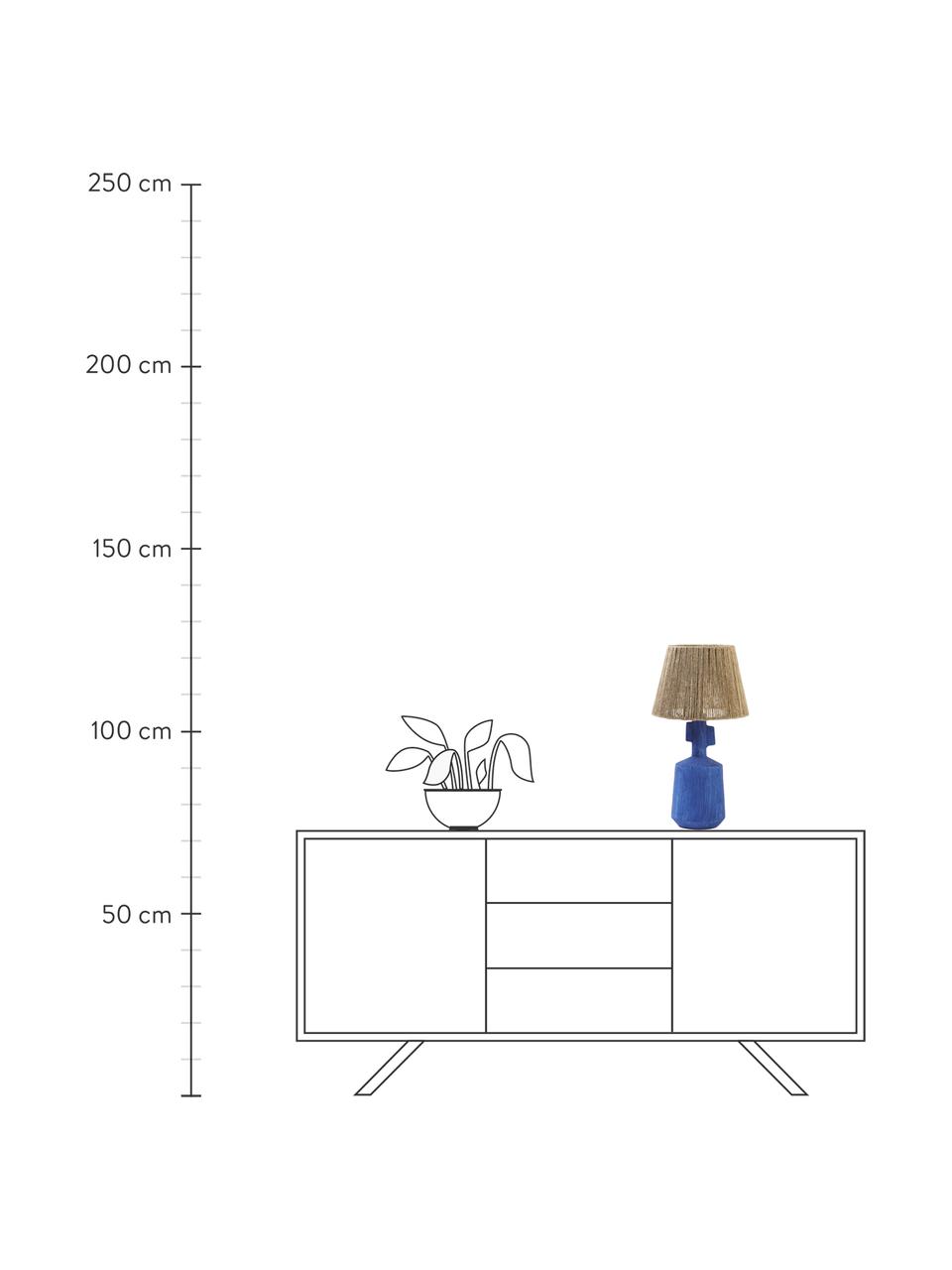 Lampe à poser céramique Alicia, Brun, bleu, Ø 26 x haut. 49 cm