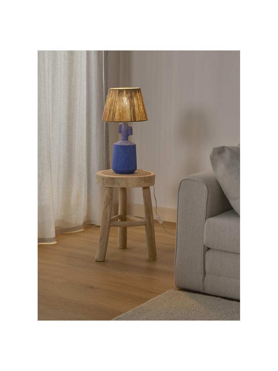 Keramická stolová lampa Alicia, Hnedá, modrá, Ø 26 x V 49 cm