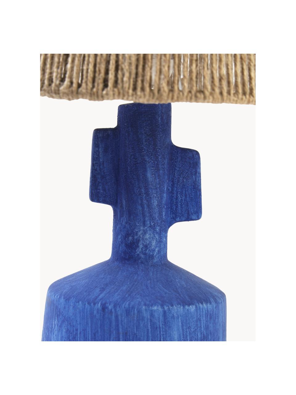 Keramická stolní lampa Alicia, Hnědá, modrá, Ø 26 cm, V 49 cm