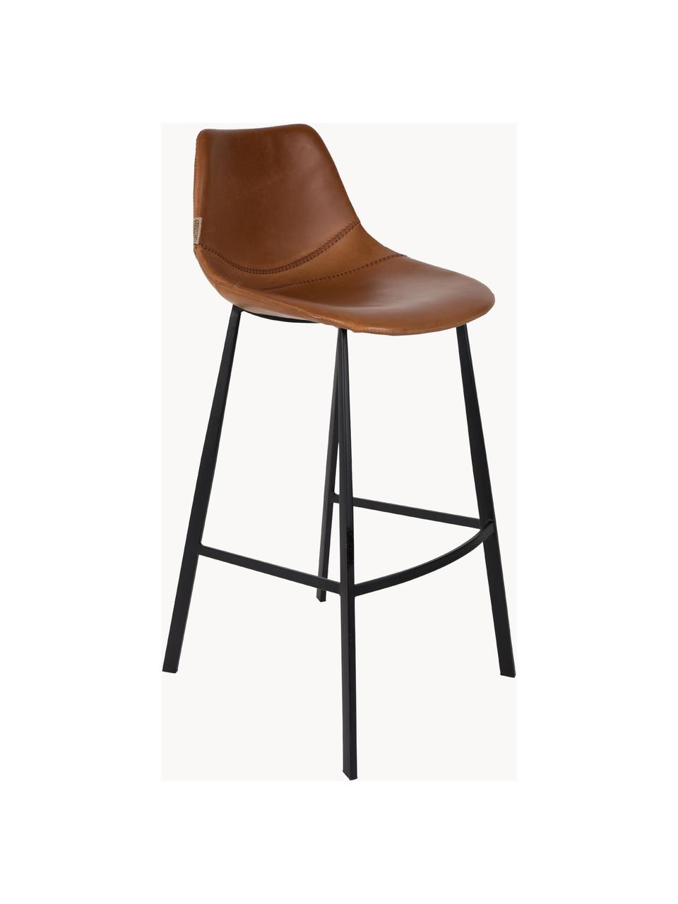 Barová stolička z umelej kože Franky, Umelá koža hnedá, Š 50 x V 106 cm