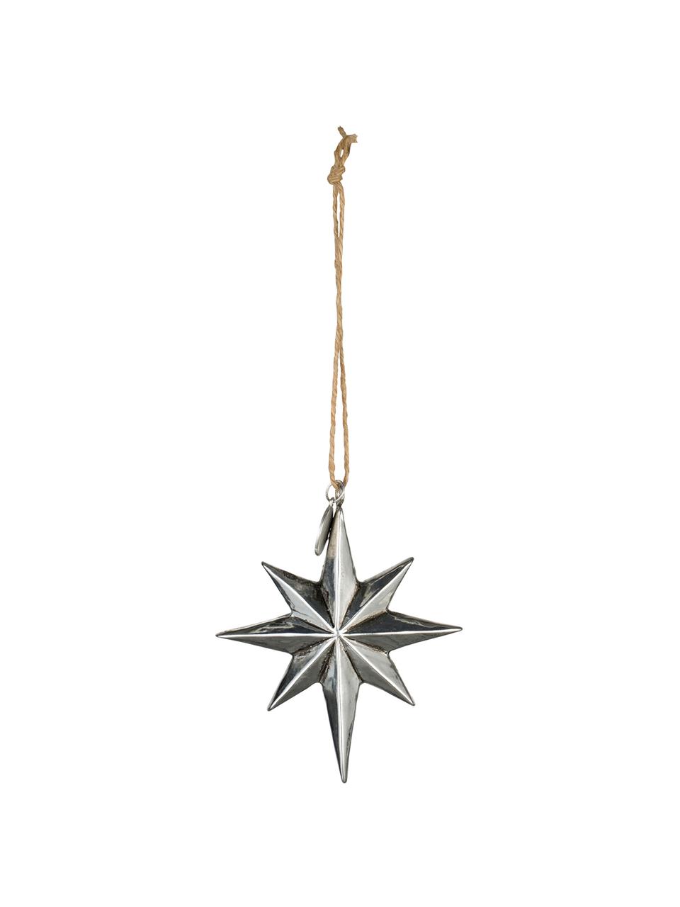 Adornos navideños Serafina Star, 2 uds., Plateado, An 7 x Al 8 cm
