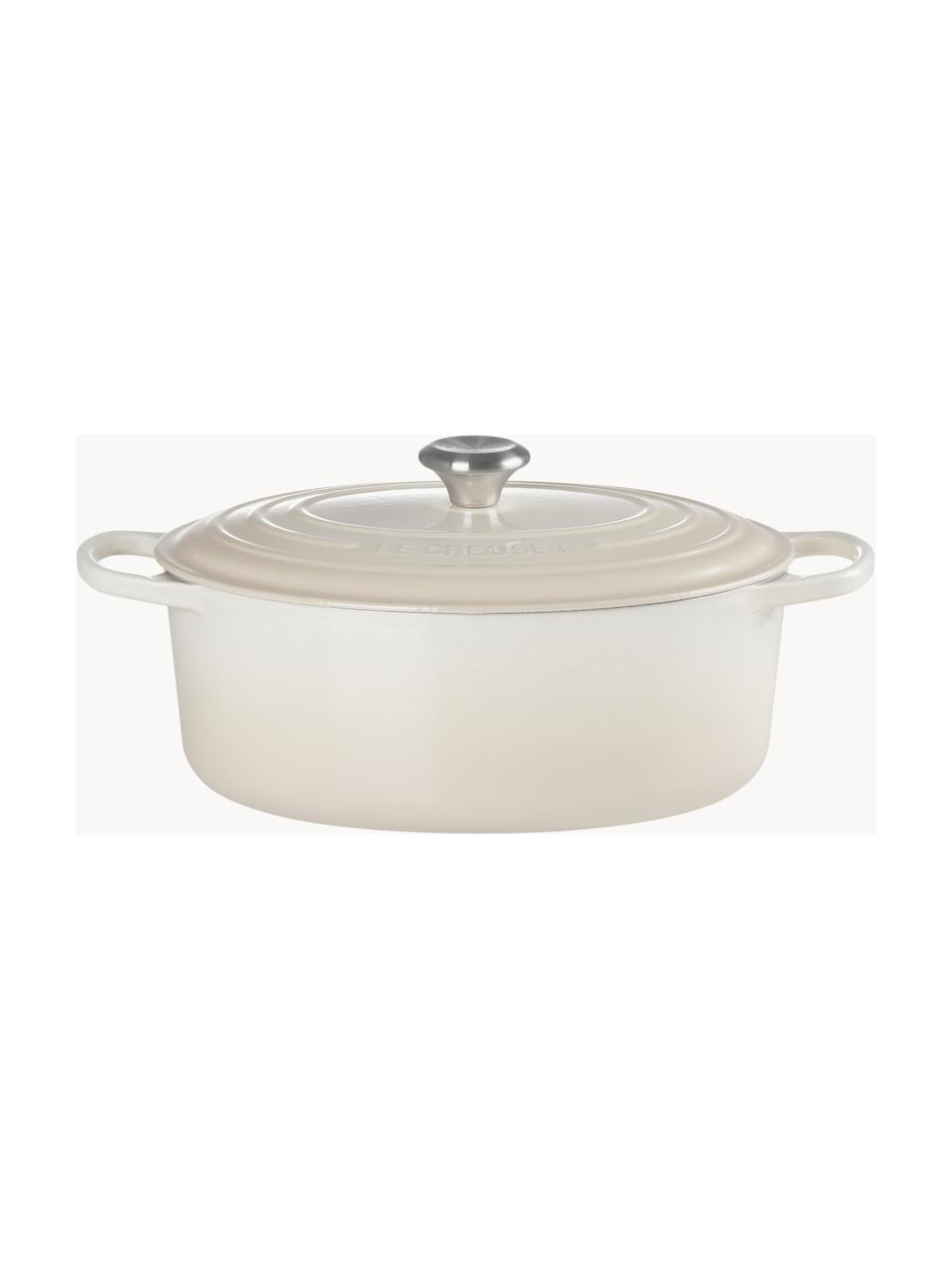 Cocotte oval de hierro fundido Signature Collection, Hierro fundido esmaltado, Tonos blancos, An 31 cm x Al 18 cm, 6.3 L