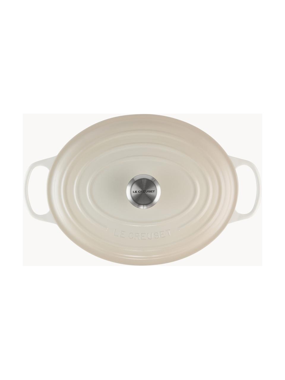 Ovale braadpan Signature Collection uit gietijzer, Geëmailleerd gietijzer, Gebroken witte tinten, B 31 cm x H 18 cm, 6,3 L