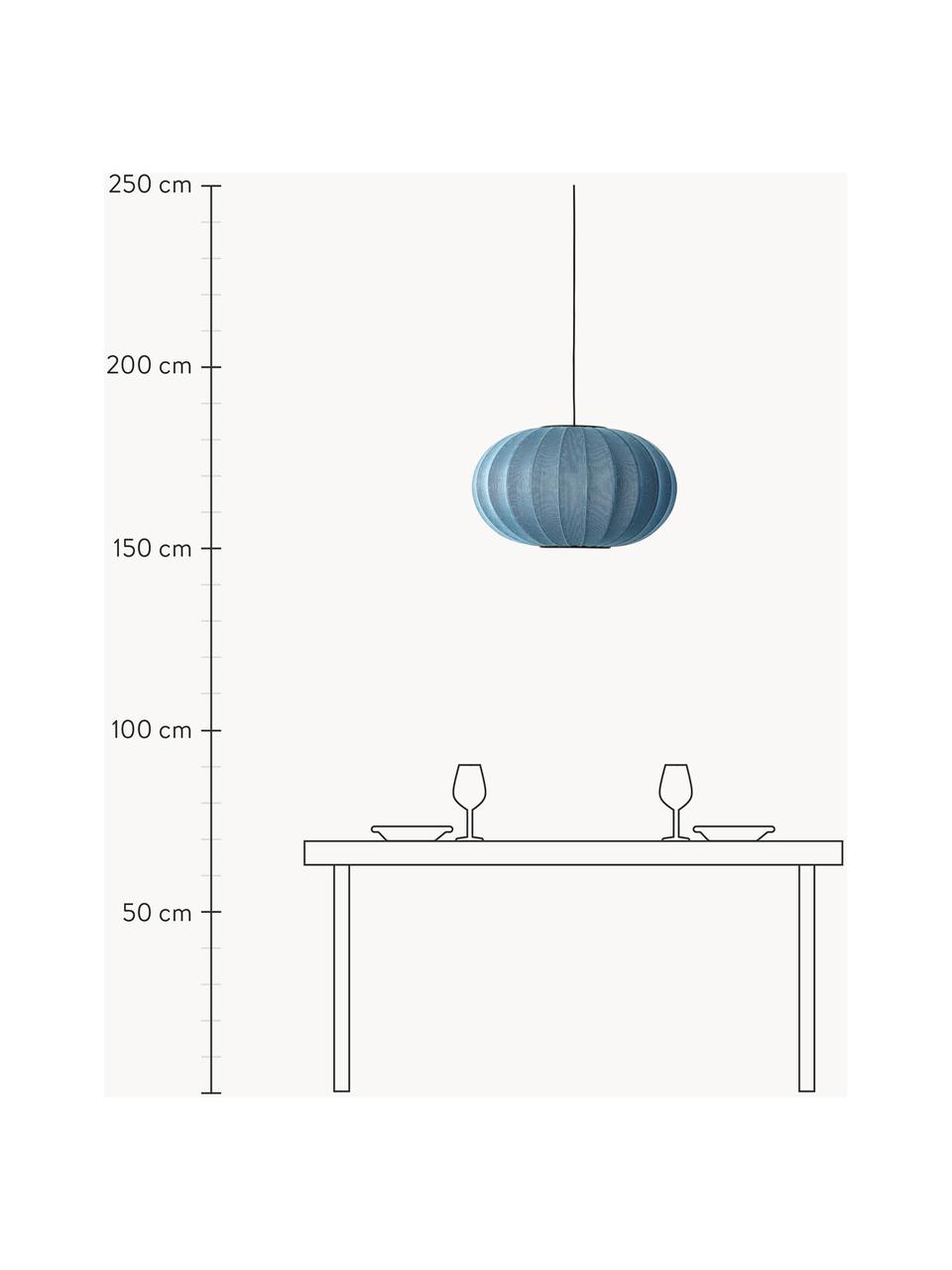 Pendelleuchte Knit-Wit, Lampenschirm: Kunstfaser, Dekor: Metall, beschichtet, Graublau, Ø 45 x H 26 cm