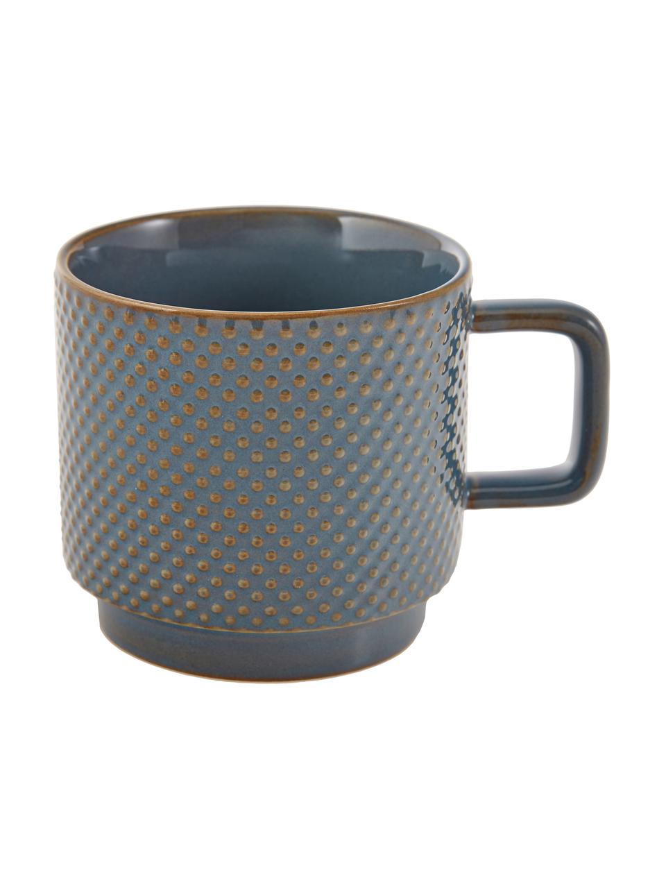 Grande tasse à thé Lara, 4 élém., Bleu-gris, brun