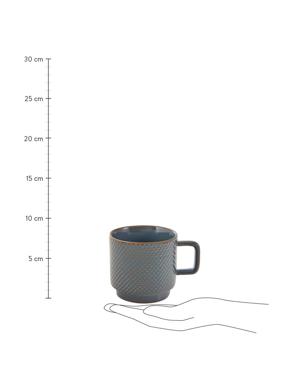 Grande tasse à thé Lara, 4 élém., Bleu-gris, brun