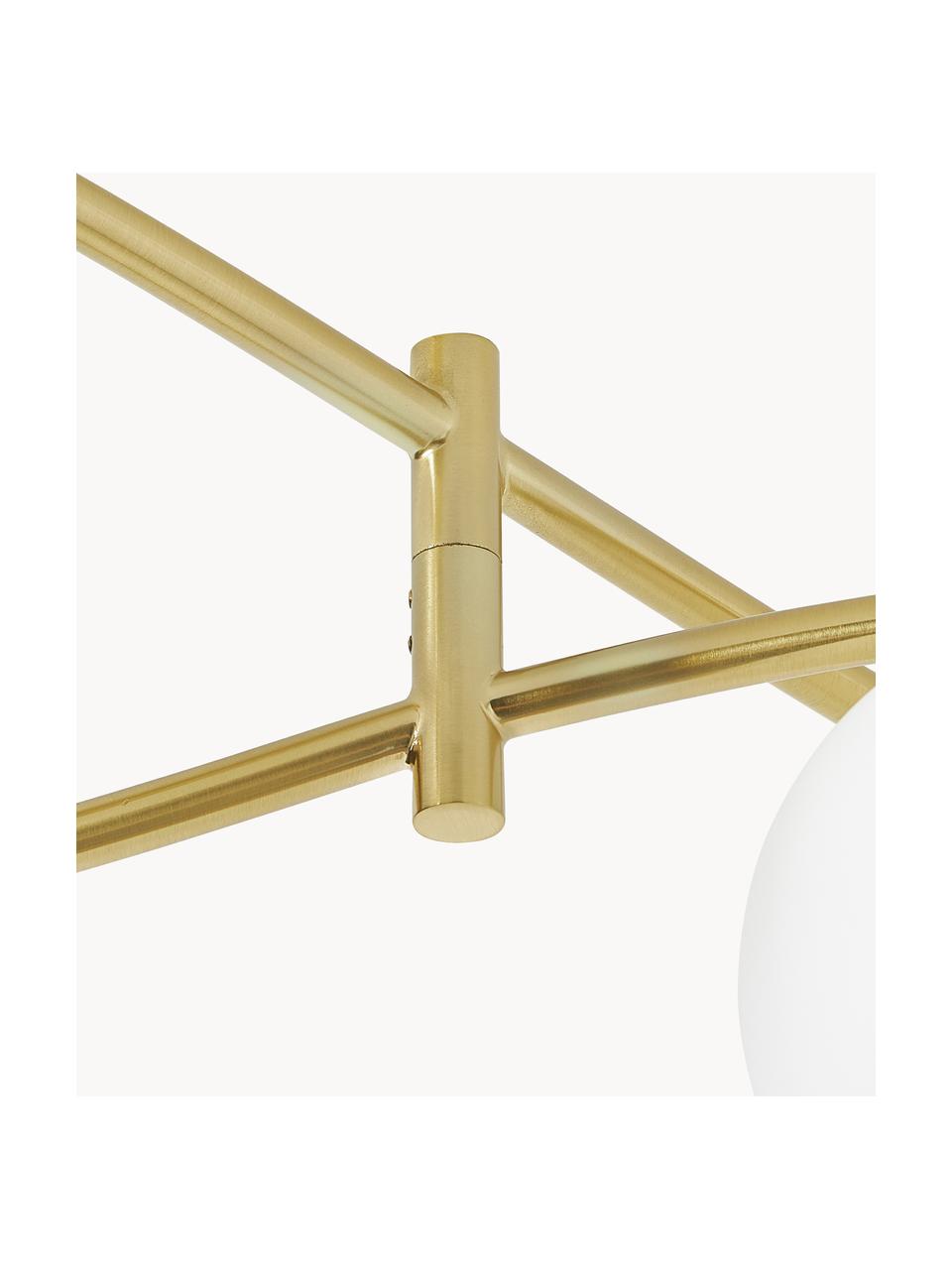 Lampada grande da soffitto Nebo, Paralume: vetro, Struttura: metallo, Dorato, Larg. 80 x Alt. 29 cm
