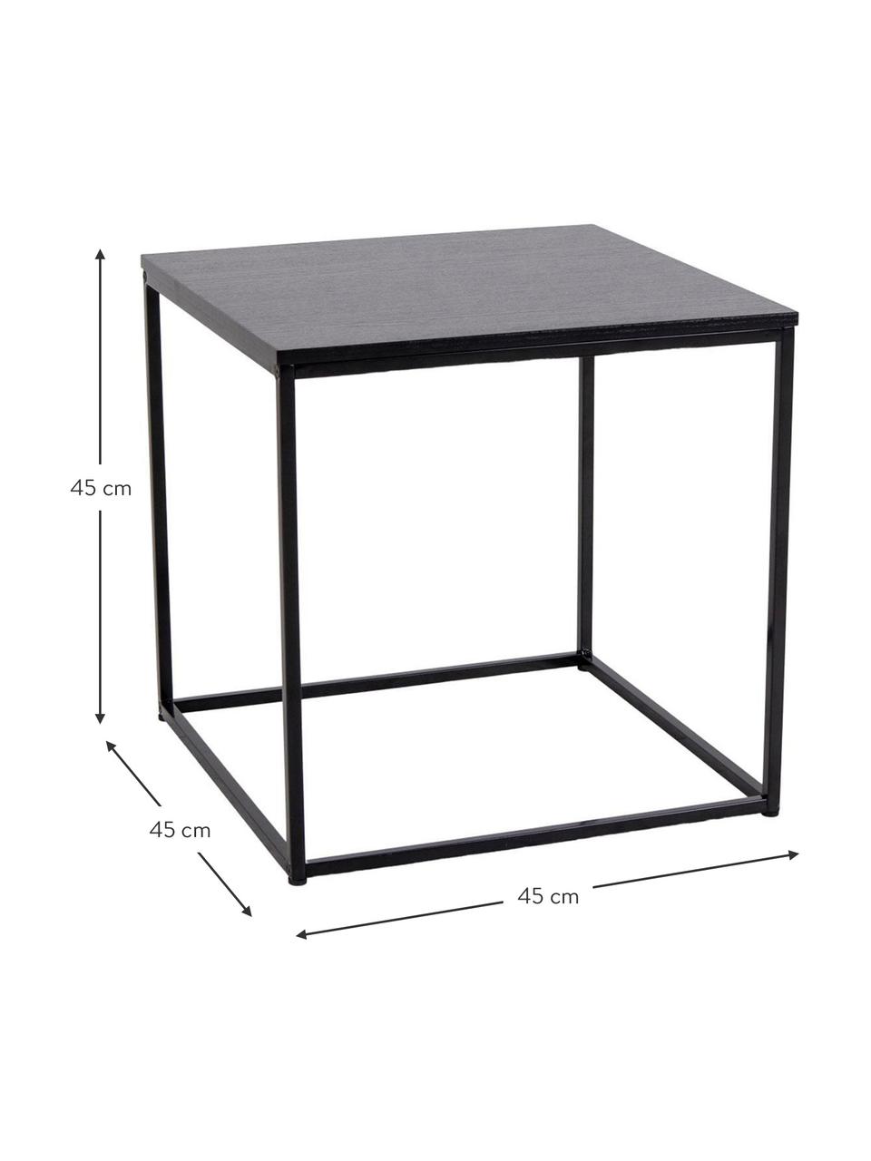 Mesa auxiliar Vita, Tablero: fibras de densidad media , Estructura: metal, Negro, An 45 x F 45 cm