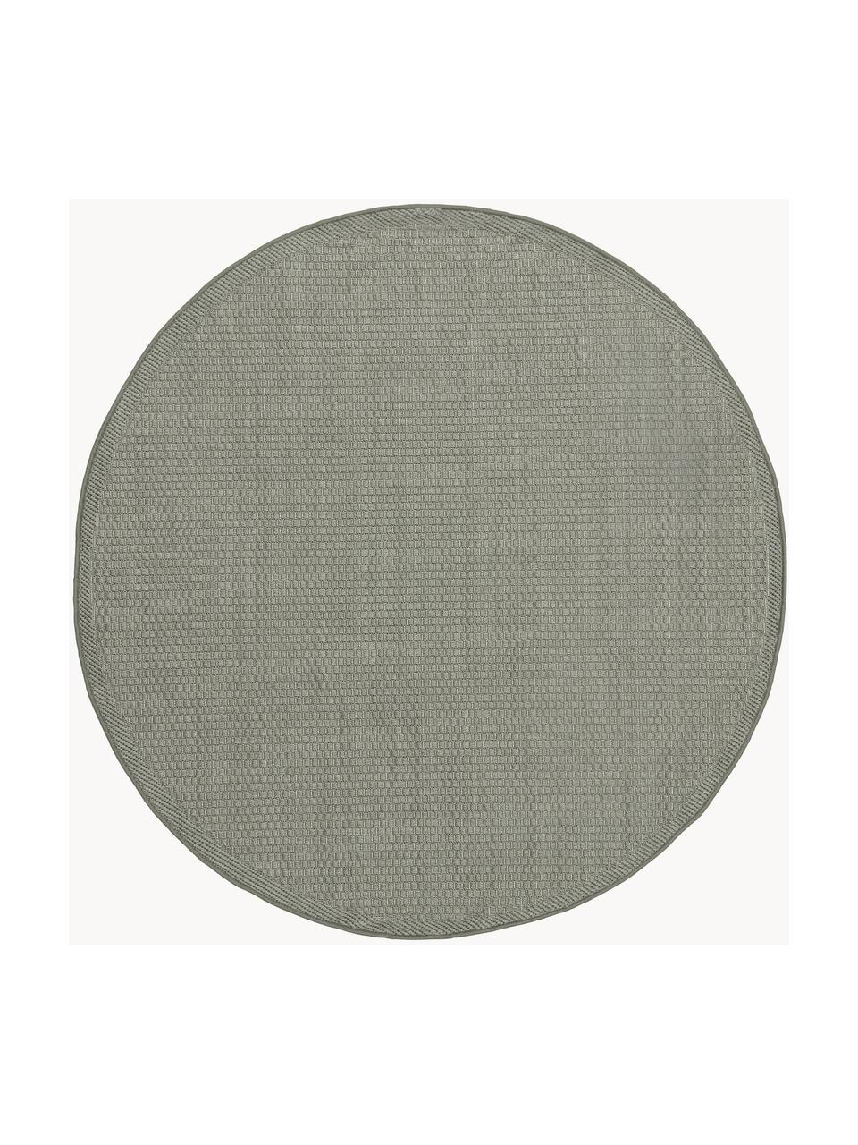 Tapis rond d'extérieur Toronto, 100 % polypropylène, Vert sauge, Ø 120 cm (taille S)