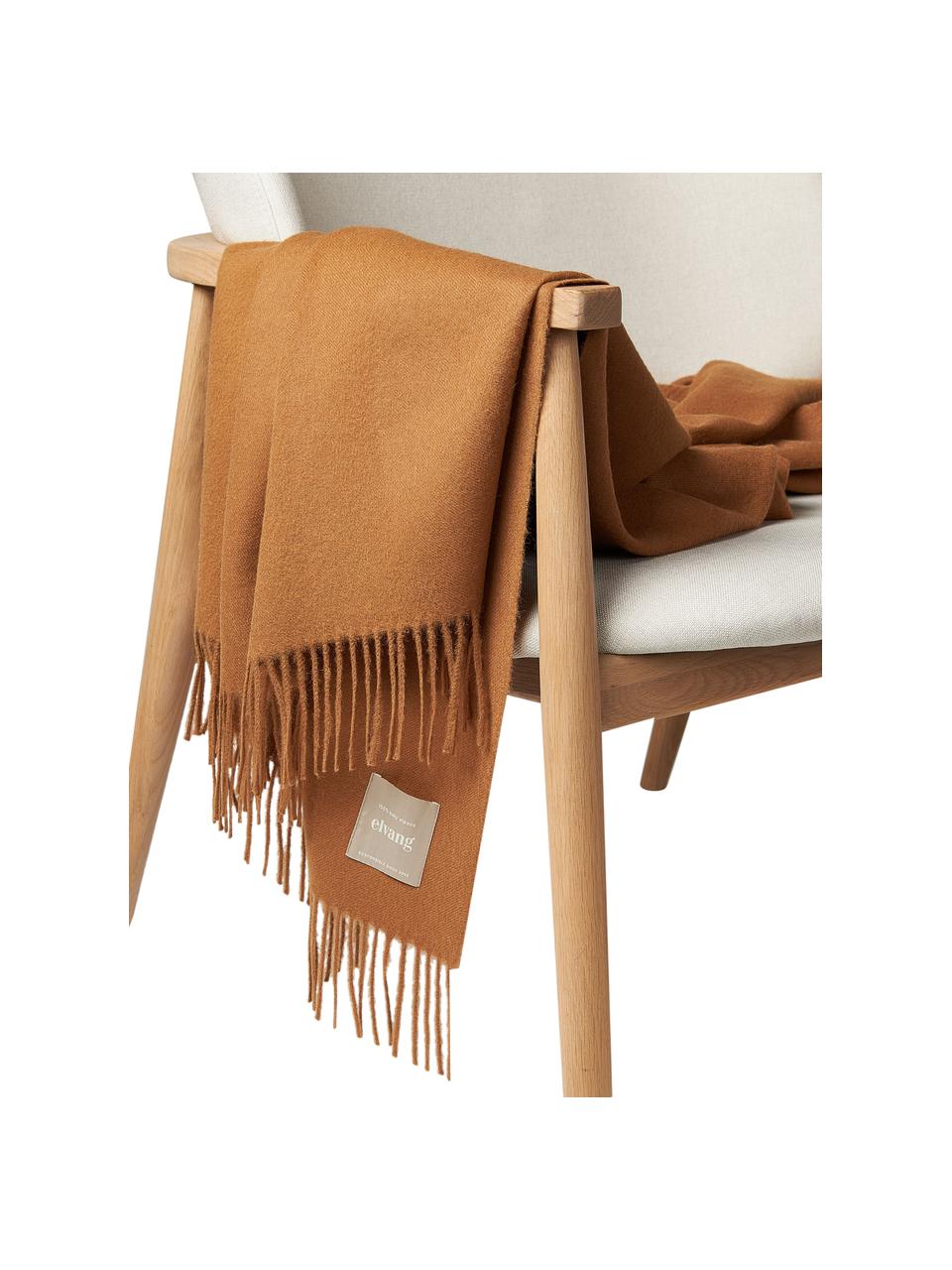 Lehký pléd z vlny mladých alpak Luxury, 100 % vlna z mladých alpak, Hnědá, Š 130 cm, D 200 cm