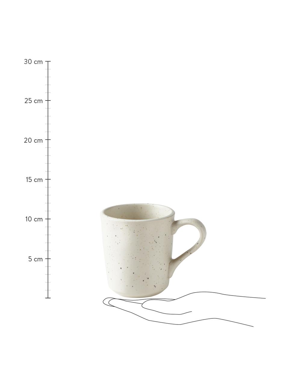 Tasses à café Marlee, 4 pièces, Grès cérame, Blanc crème, Ø 9 x haut. 10 cm