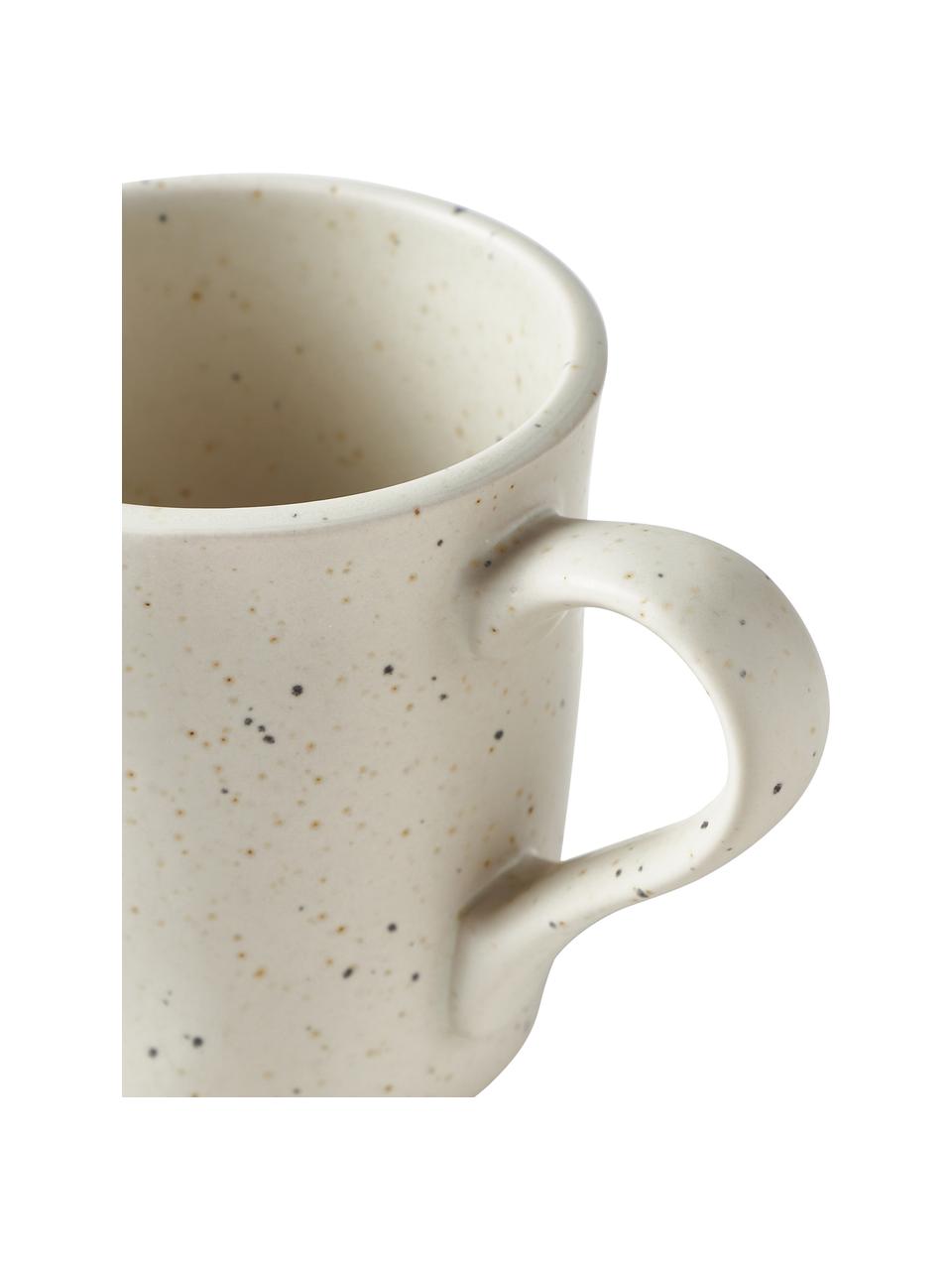 Tazas de café Marlee, 4 uds., Gres, Blanco crema, Ø 9 x Al 10 cm