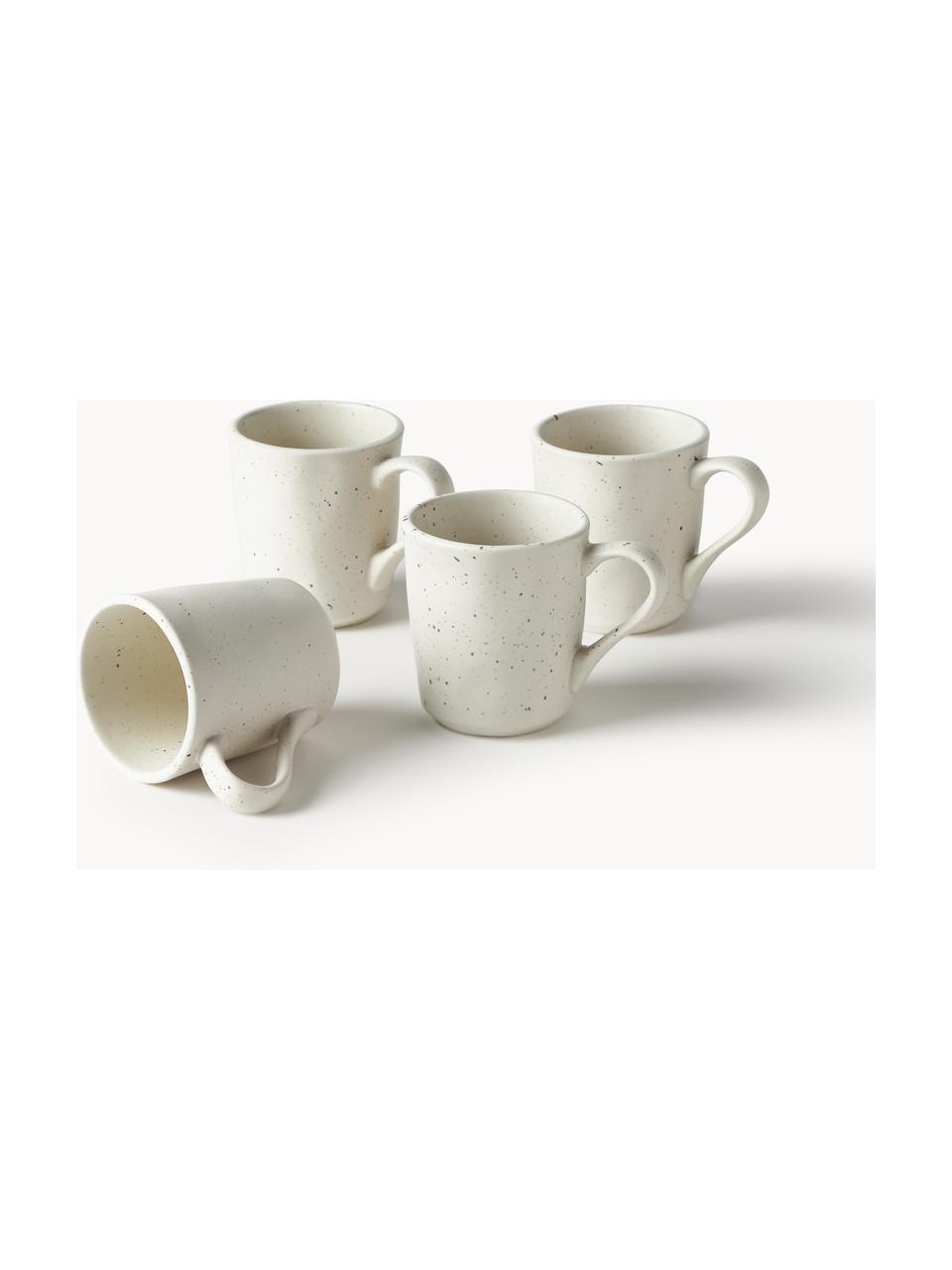 Tazas de café Marlee, 4 uds., Gres, Blanco crema, Ø 9 x Al 10 cm