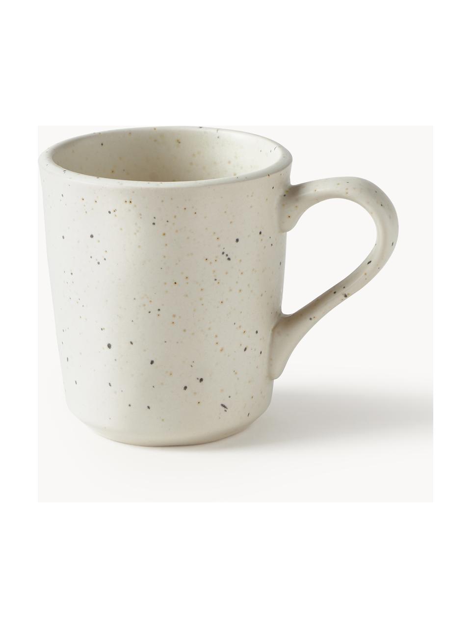 Tasses à café Marlee, 4 pièces, Grès cérame, Blanc crème, Ø 9 x haut. 10 cm