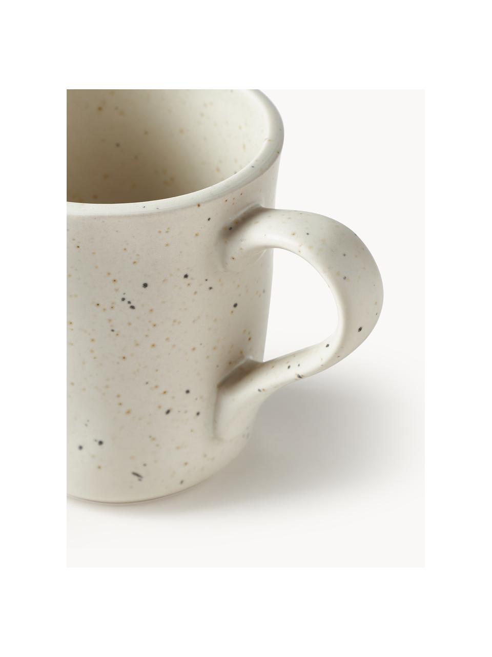 Tazas de café Marlee, 4 uds., Gres, Blanco crema, Ø 9 x Al 10 cm