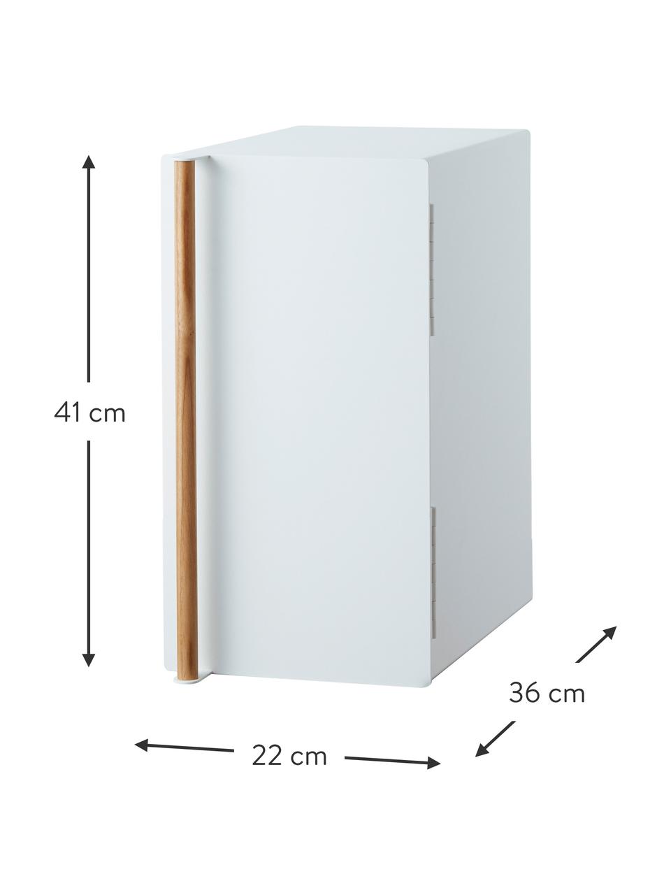 Panera vertical con imán Tosca, Estructura: metal recubierto, Blanco, madera clara, An 22 x Al 41 cm