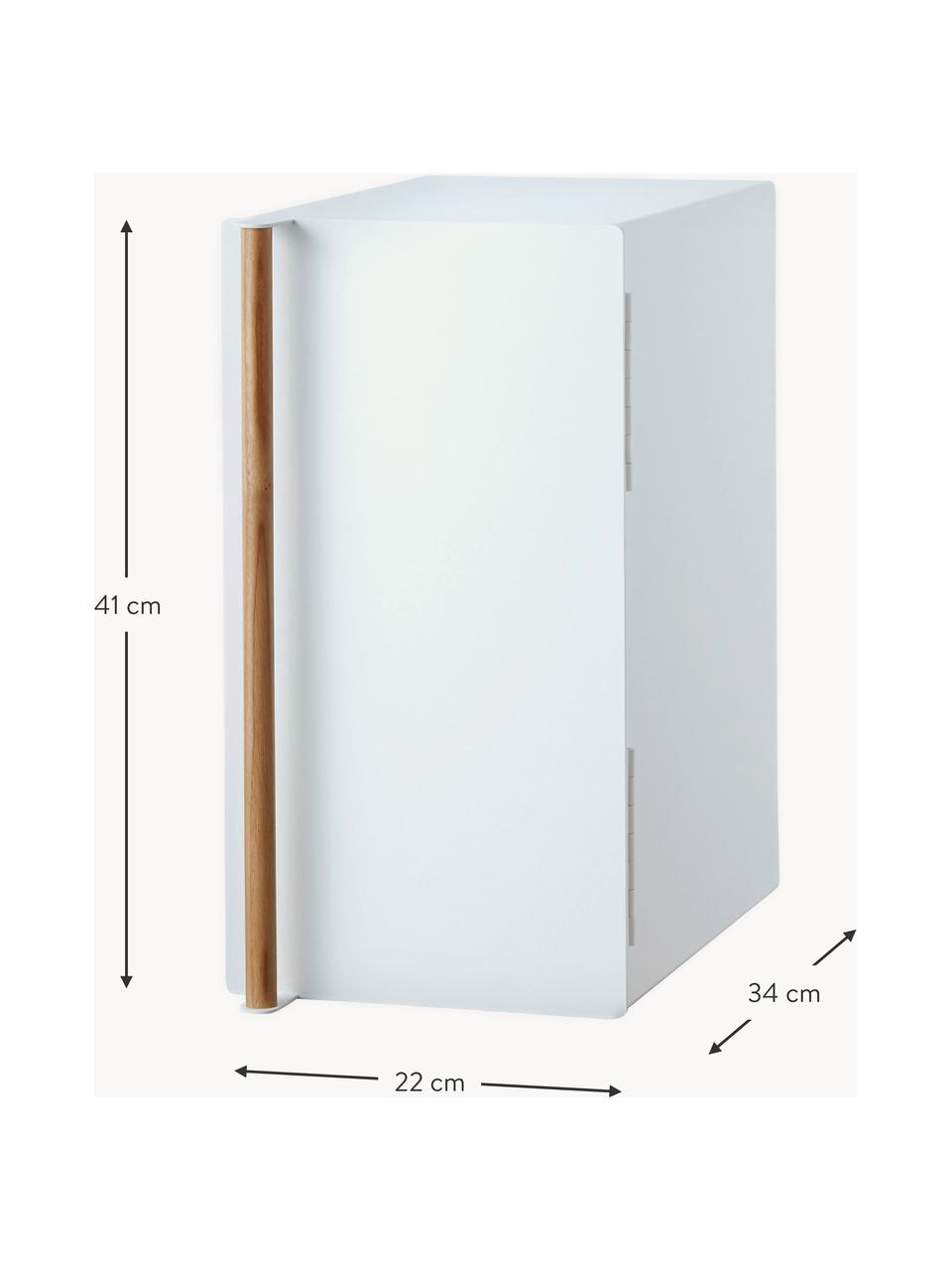 Boîte à pain magnétique Tosca, Blanc, bois clair, larg. 22 x long. 41 cm