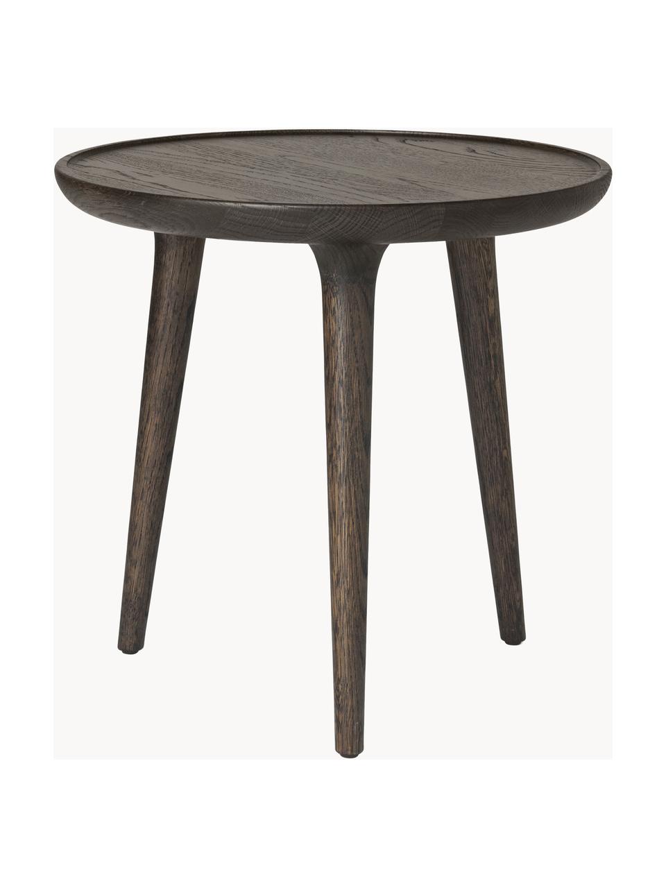 Okrúhly odkladací stolík z dubového dreva Accent, Dubové drevo, s FSC certifikátom, Dubové drevo, tmavohnedá lakovaná, Ø 45 x V 42 cm