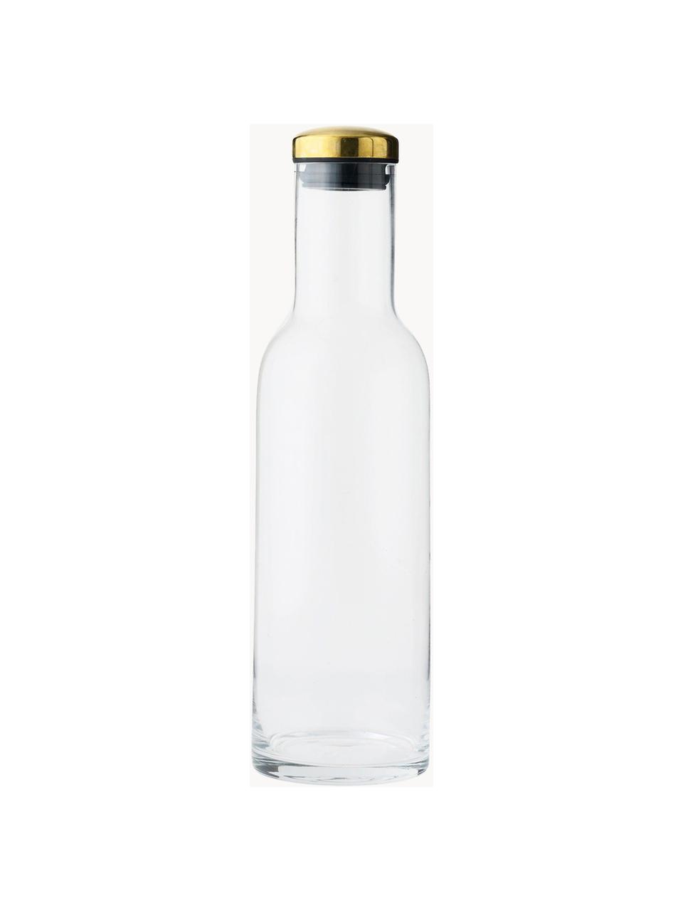 Bottiglia in vetro con tappo Deluxe, 1 L, Trasparente, dorato, 1 L