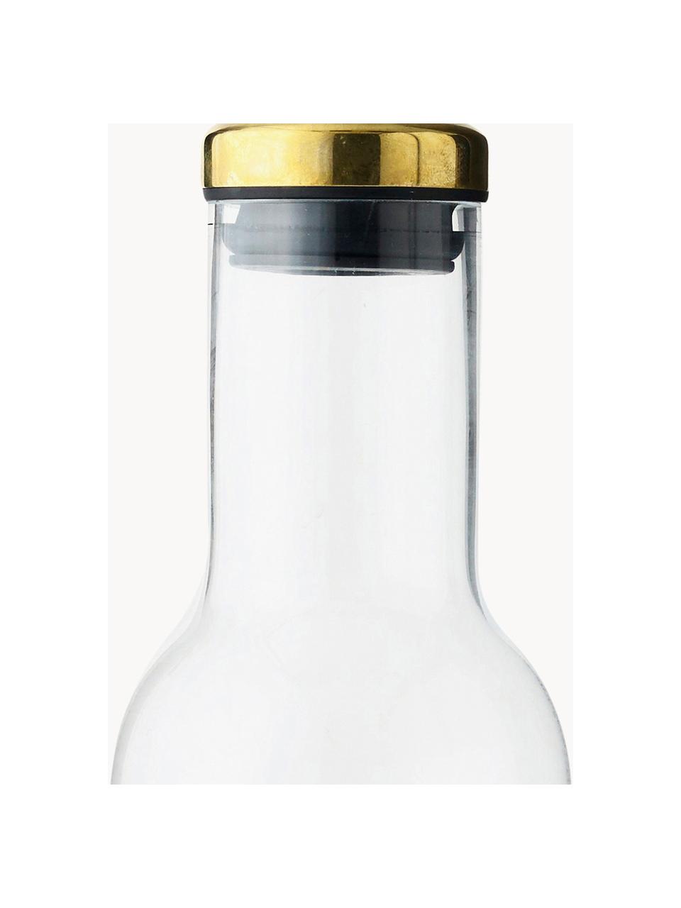 Carafe en verre avec couvercle Deluxe, 1 L, Transparent, doré, 1 L