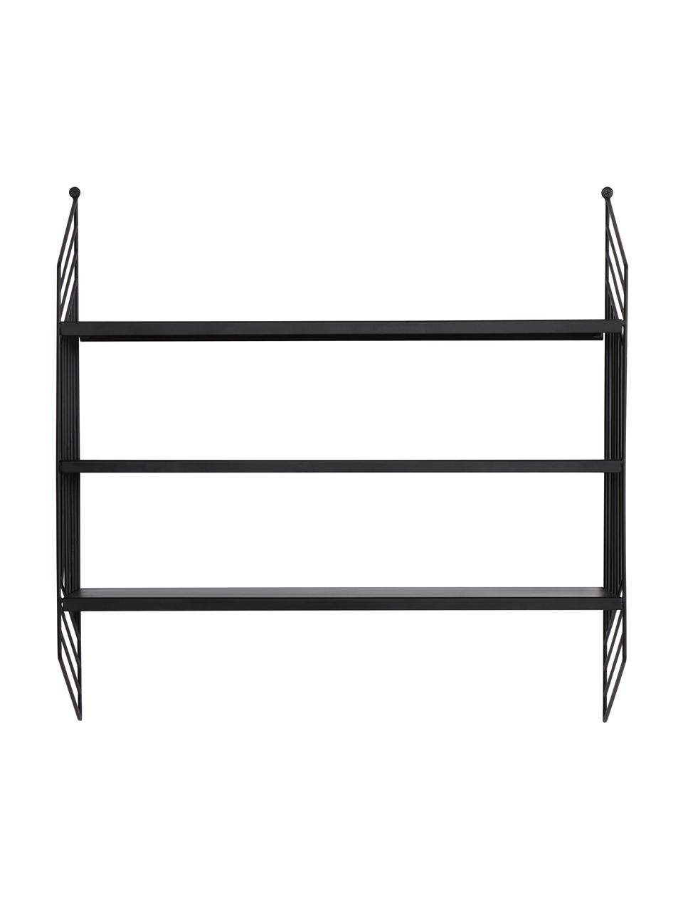 Estante de pared de metal Willie, Metal recubierto, Negro, An 61 x Al 61 cm