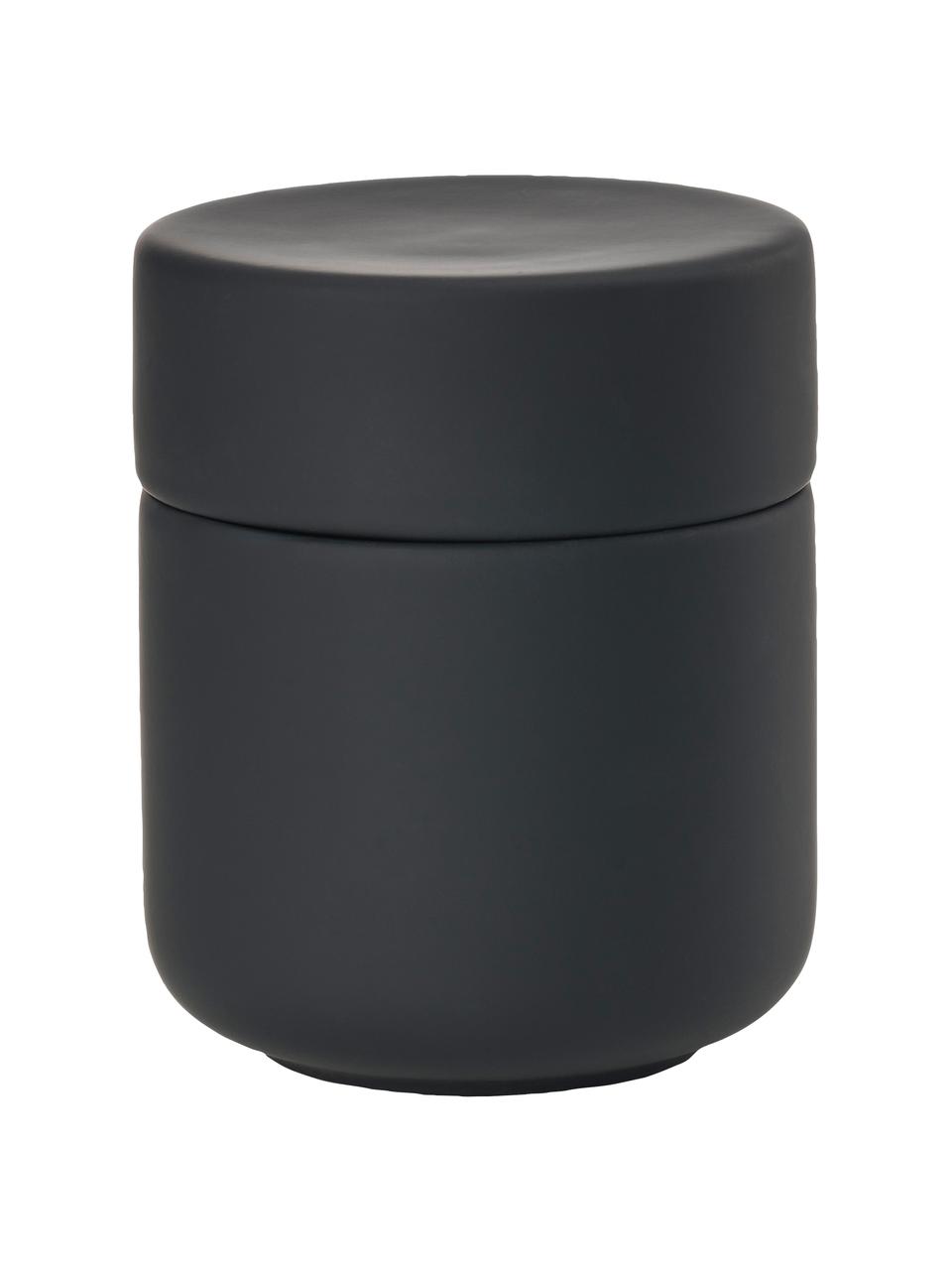 Bote de gres Ume, Gres cubierto con una superficie de tacto suave (plástico), Negro, Ø 8 x Al 10 cm