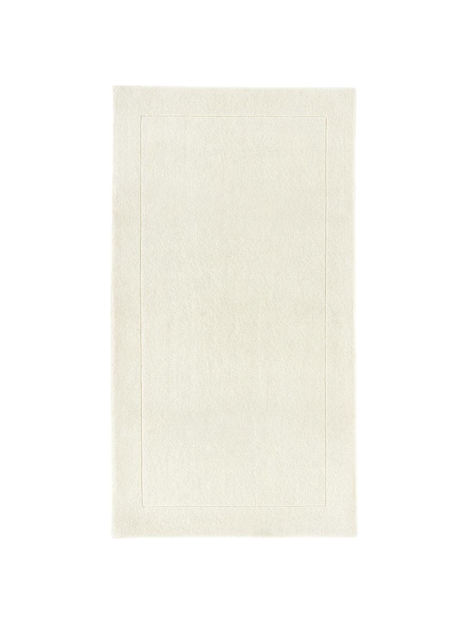 Tapis en laine à poils ras Jadie, Blanc crème, larg. 80 x long. 150 cm (taille XS)