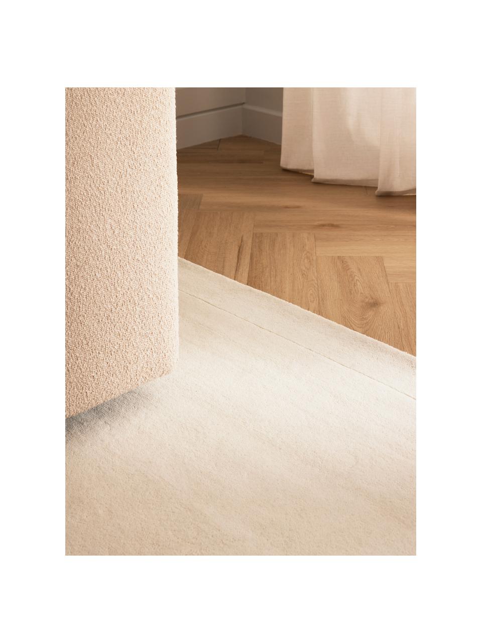 Kurzflor Wollteppich Jadie, Cremeweiß, B 80 x L 150 cm (Größe XS)