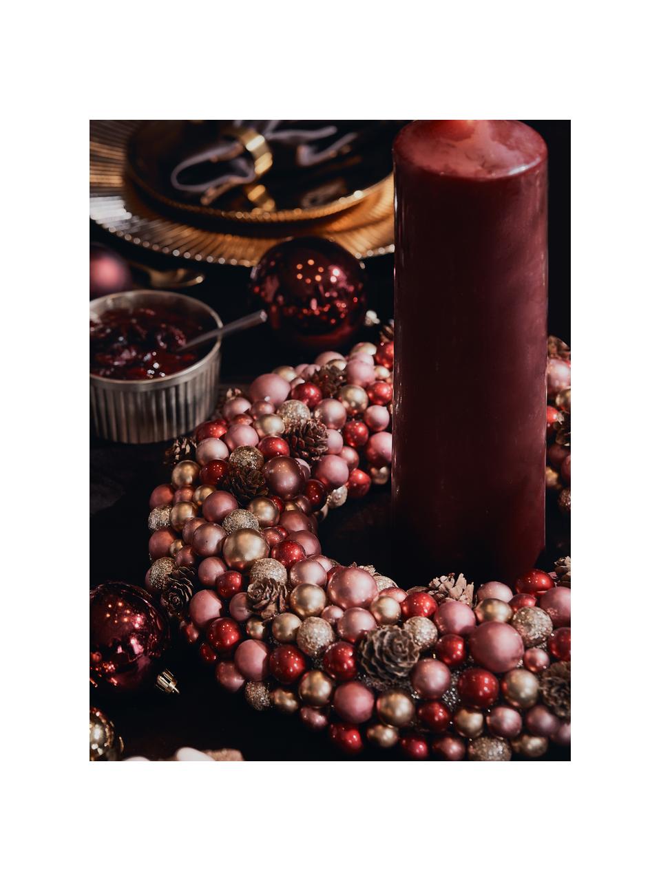 Corona navideña Festivity, Plástico, espuma de poliestireno, Rojo, dorado, Ø 33 x Al 7 cm