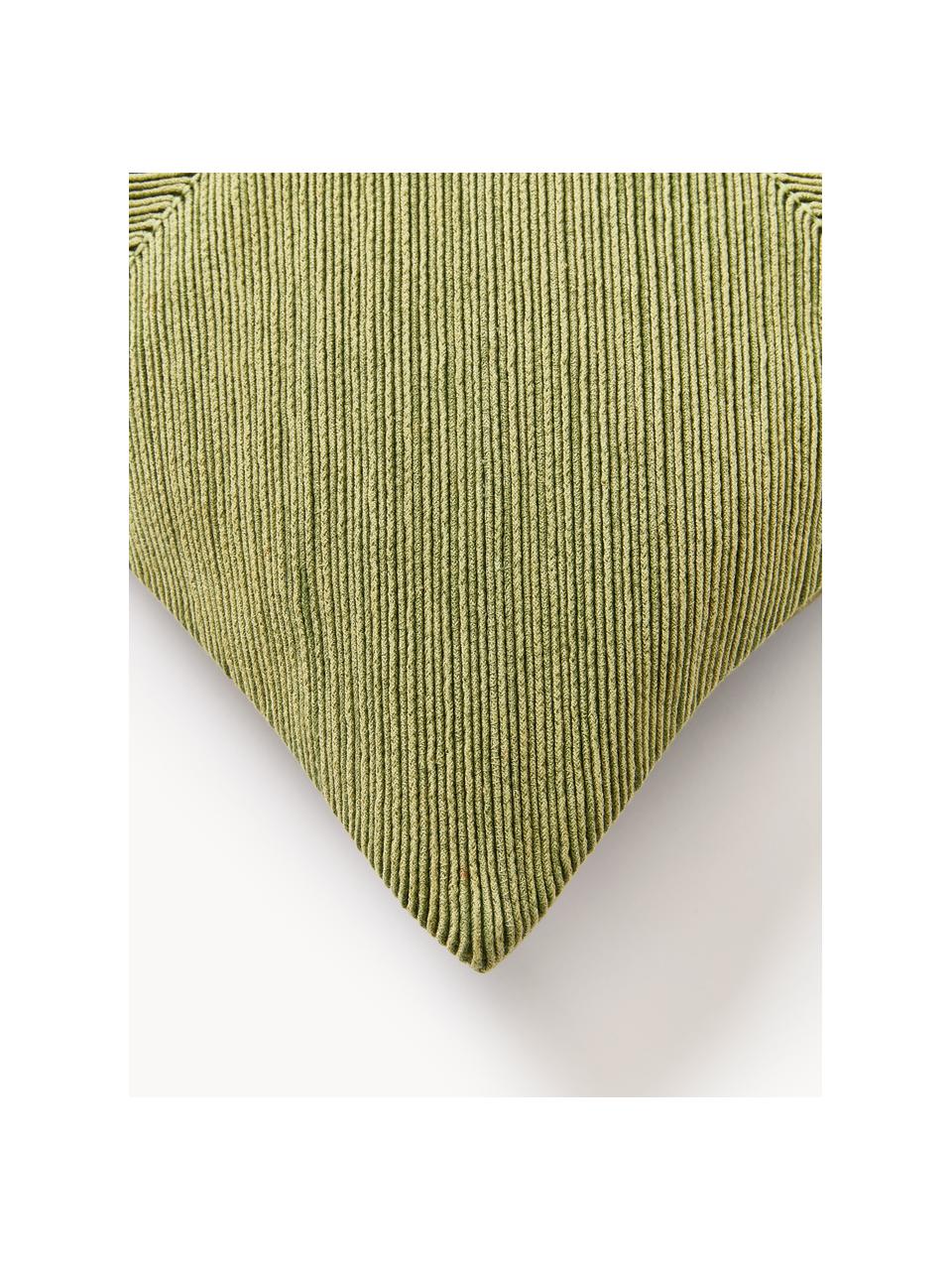 Funda de cojín de algodón texturizado Rino, 100% algodón, Verde, An 45 x L 45 cm