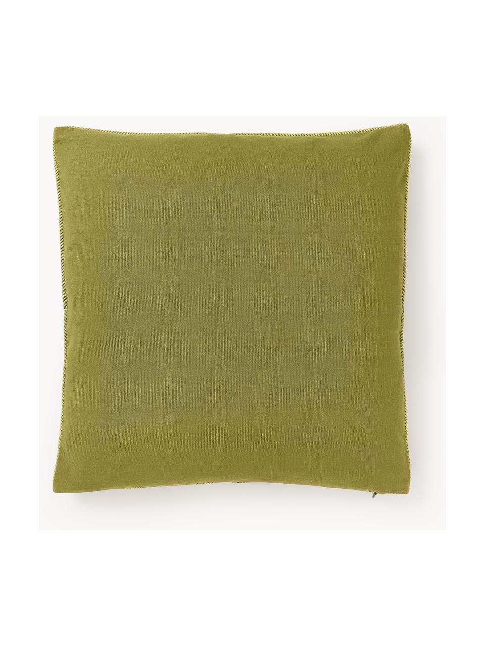 Bavlněný povlak na polštář se strukturálním vzorem Rino, 100 % bavlna, Zelená, Š 45 cm, D 45 cm