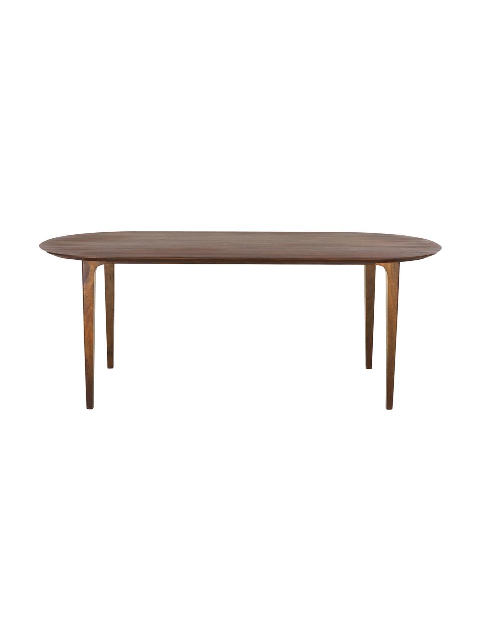 Table à manger ovale bois de manguier massif Archie, 200 x 100, Manguier massif, laqué, Bois de manguier, enduit, larg. 200 x prof. 100 cm