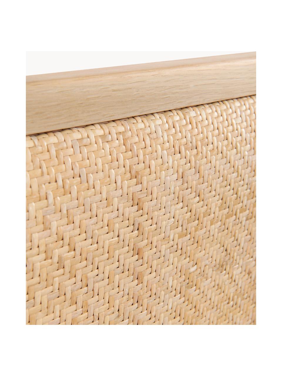 Rattan-Kopfteil Byrum, Eichenholz, Birkenholz, Rattan, Schichtholz, Rattan, B 165 x H 85 cm