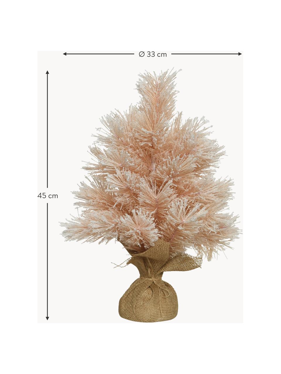 Albero di Natale artificiale innevato Paris, Coperchio: juta, Rosa, Ø 33 x Alt. 45 cm