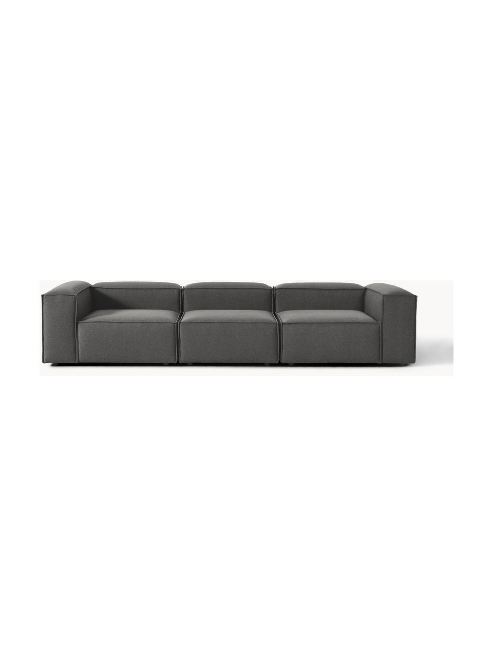 Sofá modular Lennon (4 plazas), Tapizado: 100% poliéster Alta resis, Estructura: madera contrachapada de p, Patas: plástico Este producto es, Tejido gris antracita, An 327 x F 119 cm