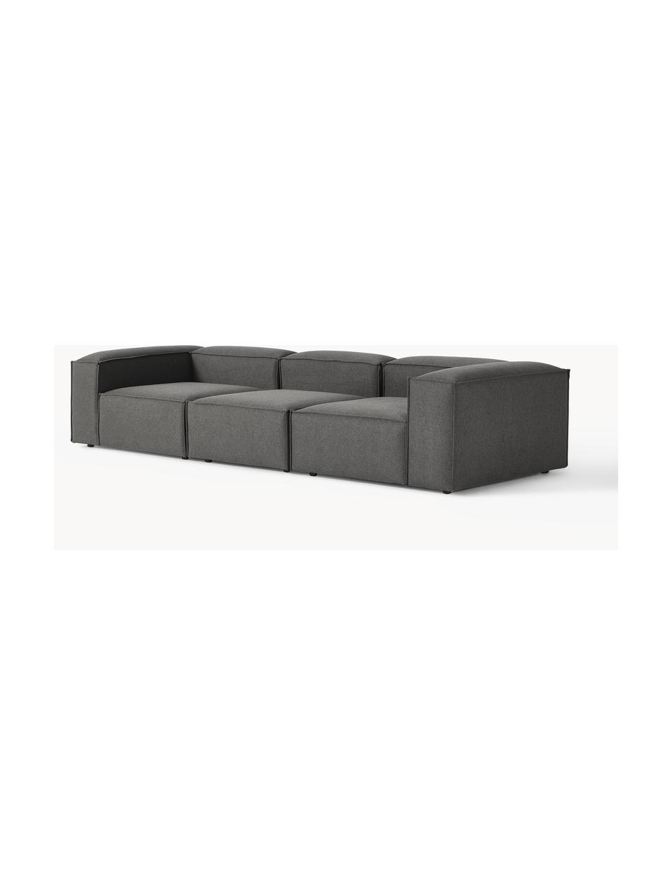 Sofá modular Lennon (4 plazas), Tapizado: 100% poliéster Alta resis, Estructura: madera contrachapada de p, Patas: plástico Este producto es, Tejido gris antracita, An 327 x F 119 cm