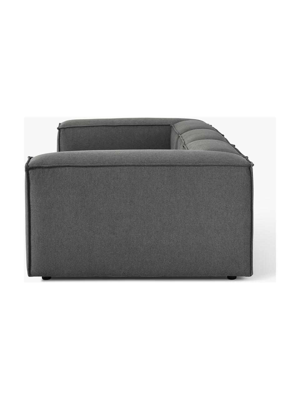 Modulares Sofa Lennon (4-Sitzer), Bezug: 100 % Polyester Der strap, Gestell: Massives Kiefernholz, Spe, Webstoff Anthrazit, B 327 x T 119 cm