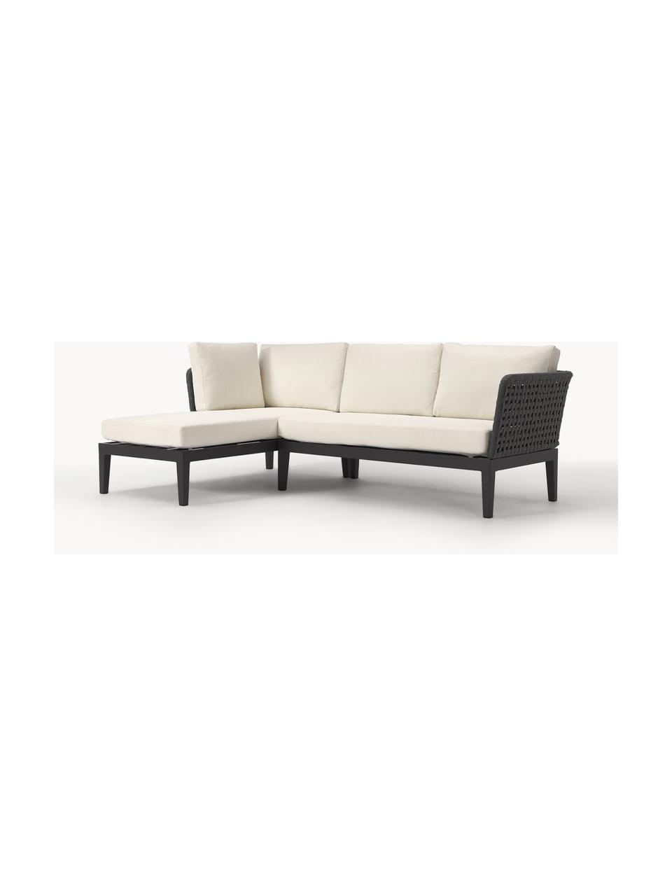 Garten-Lounge-Ecksofa Caline, Bezug: 100 % Polyester Der hochw, Gestell: Aluminium, Off White, Anthrazit, B 149 x T 77 cm, Eckteil links